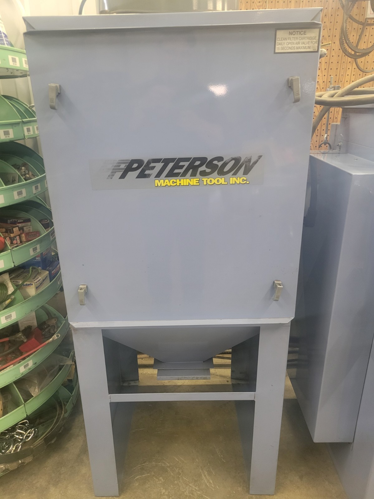 Peterson Machine Tool Co. Large Tumbler with Filtration System and Abrasive