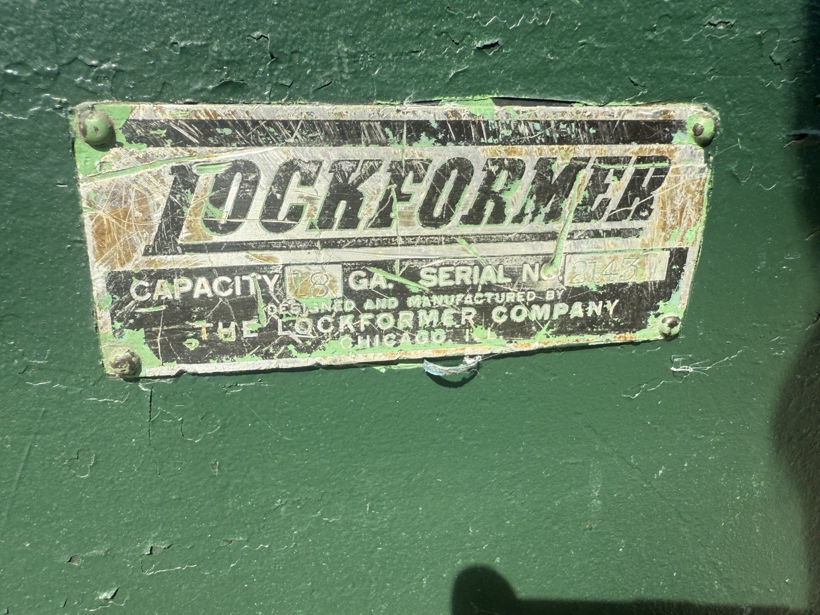Pittsburgh Lockformer 18 GA Gauge Roll Cleat Former 3ph Flanger Machine