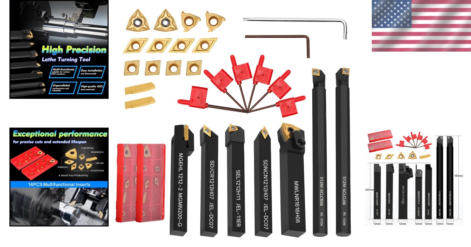 21-Piece Indexable Lathe Turning Tool Kit – Ultimate Precision & Versatility