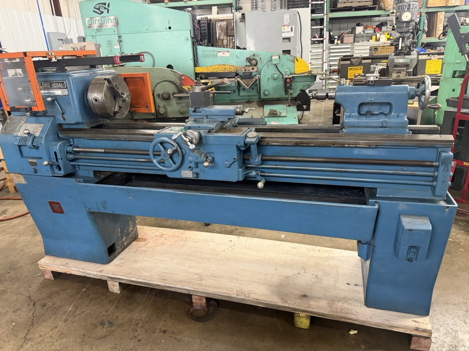 13″ X 54″ LEBLOND REGAL MANUAL SHIFT GEARED HEAD ENGINE LATHE 1.5″ BORE 3 JAW