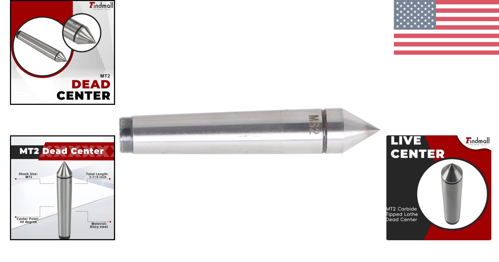 MT2 Carbide Tipped Dead Center – Precision Lathe Tool for Engineering Excellence