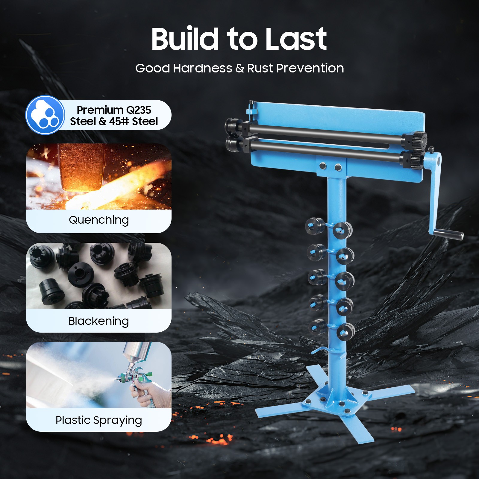 Manual Bender Bead Roller Sheet Metal Bending Machine 6 Pairs Profile Roller