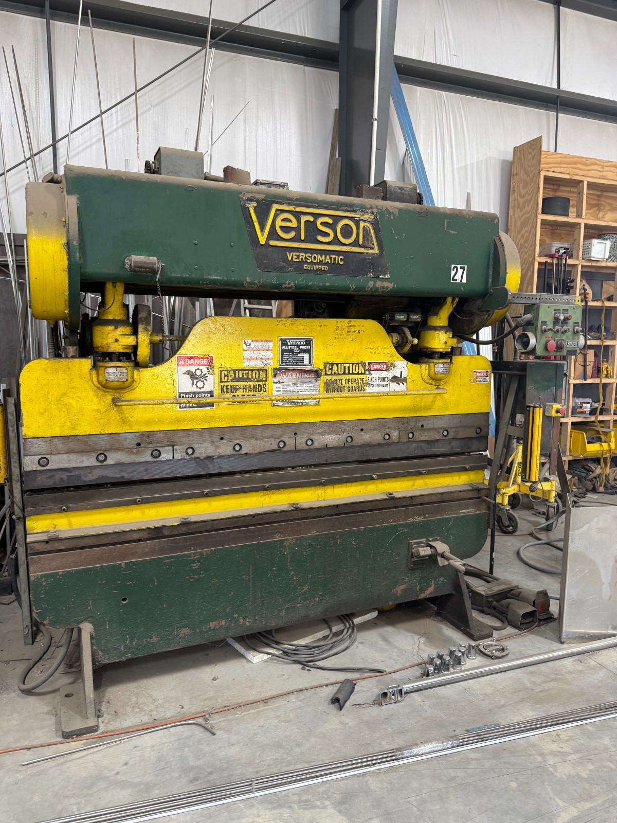 ALL STEEL PRESS CO. VERSON 50 TON PRESS BRAKE MOD. 2078-50 SERIAL NO. 23434-2078