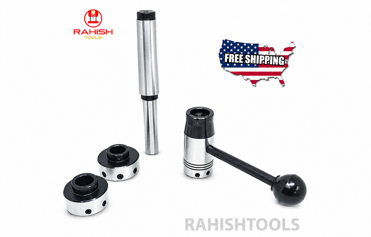 Lathe Tailstock Floating Type Die Holder Set 2MT Shank Inch Imperial Size MT2
