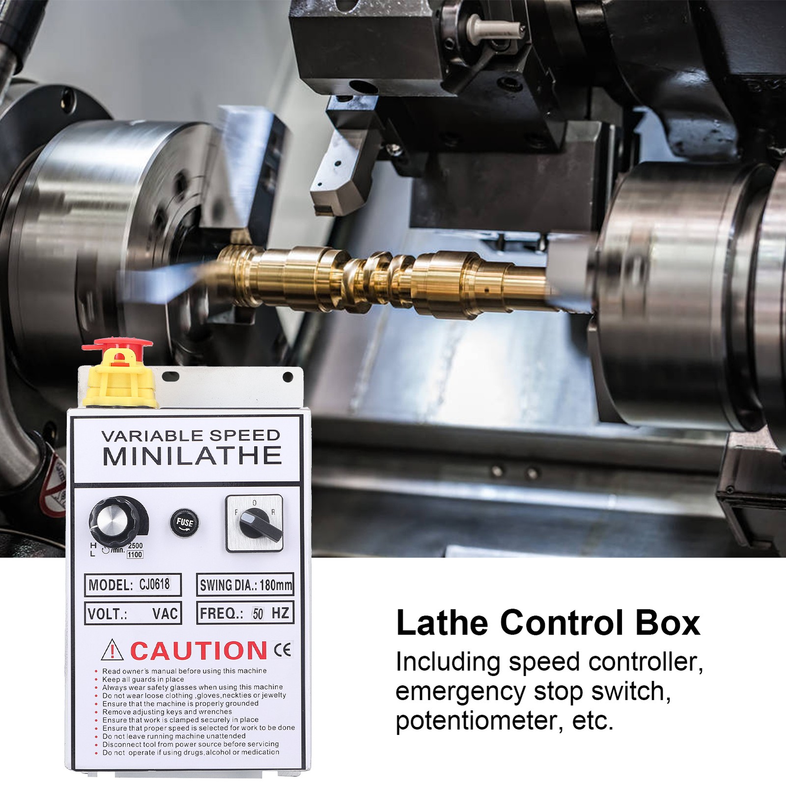 Lathe Control Box Efficient Speed Controller For Working With Lathe Tool AC 220V
