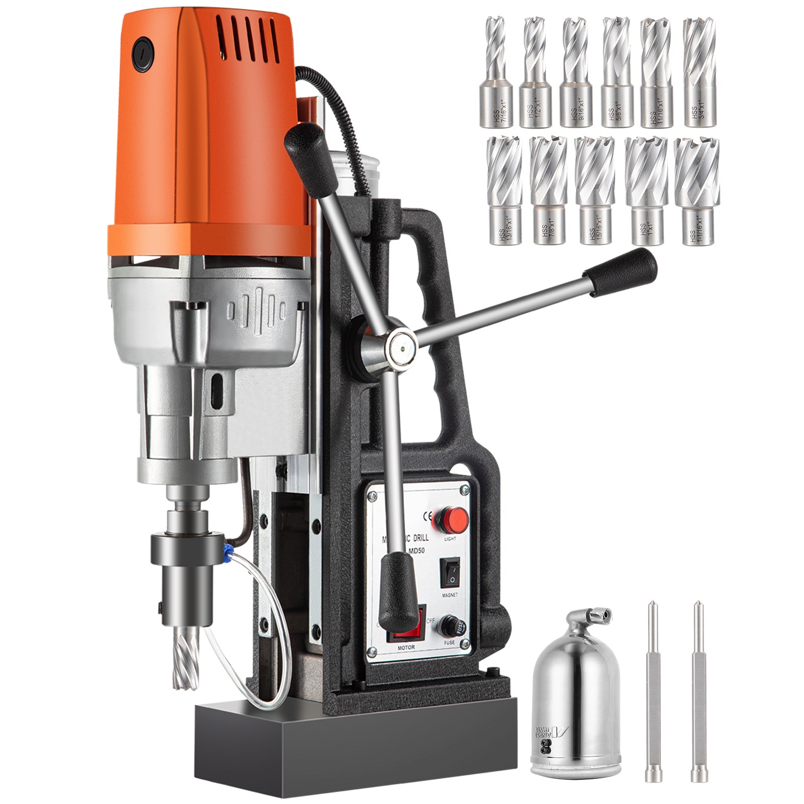 Uimoso MD50 Magnetic Drill Press 2″ Electric Mag Drill 2900lb Force with 13 Bits