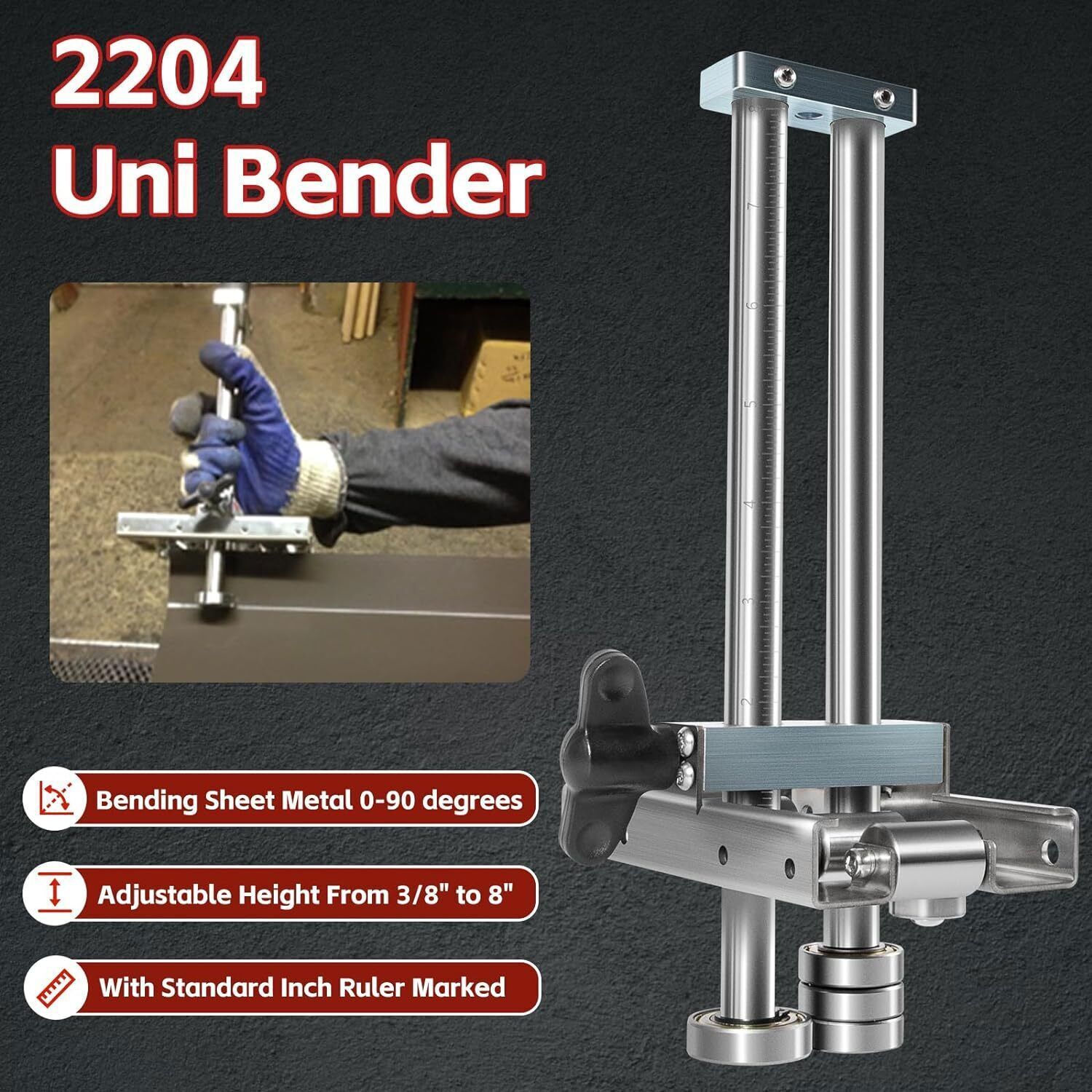 2204 Uni Bender Fits bends on 24 gauge steel or lighter that do not exceed 10’