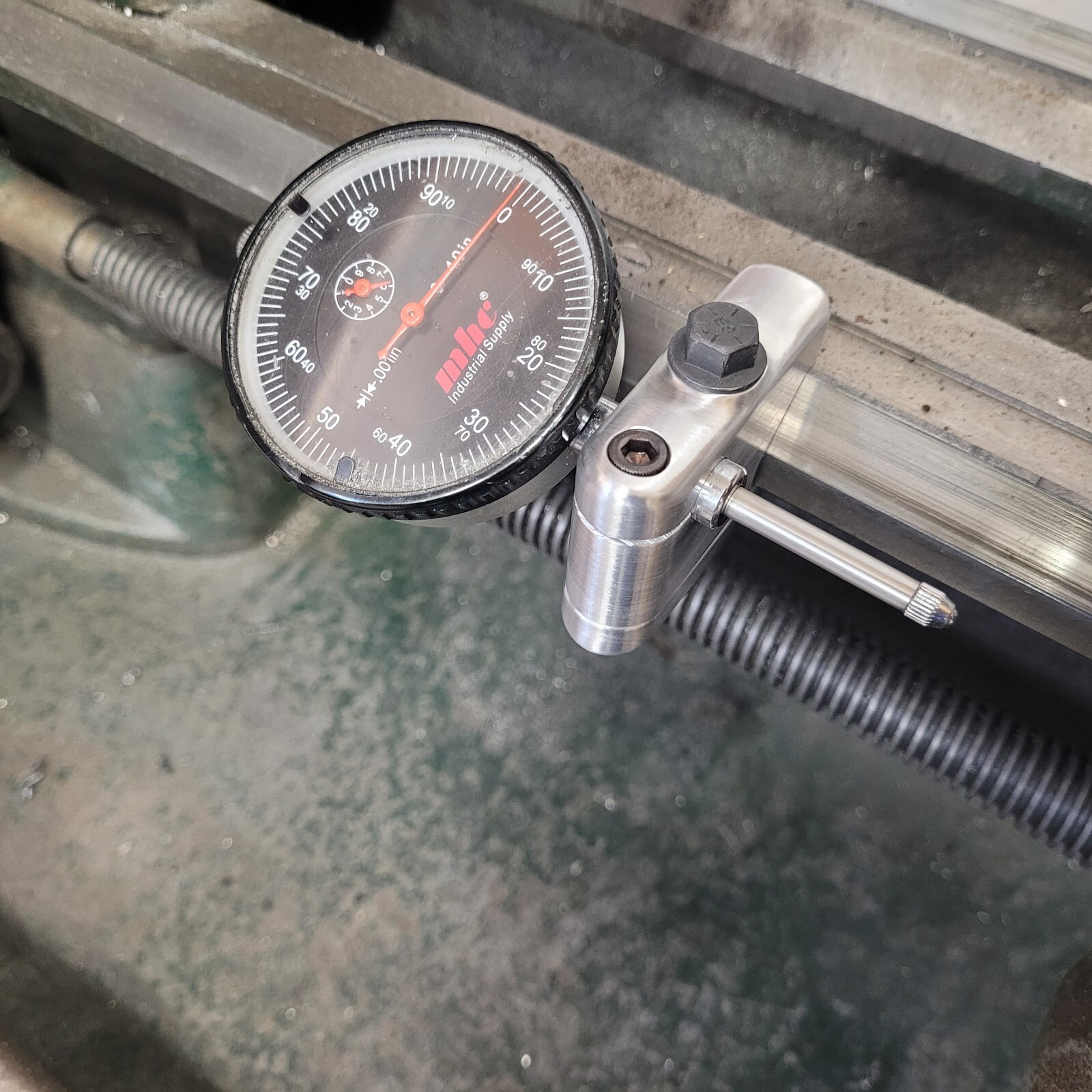 South Bend lathe dial indicator mount for 9″&10K, Aluminum. 