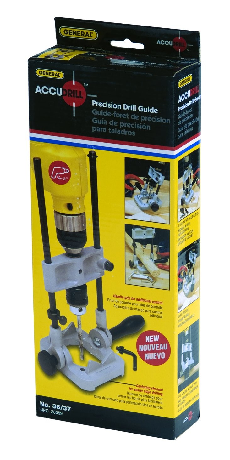 General Tools Precision Drill Guide for 3/8in or 1/2in Power Drills Portable Lig