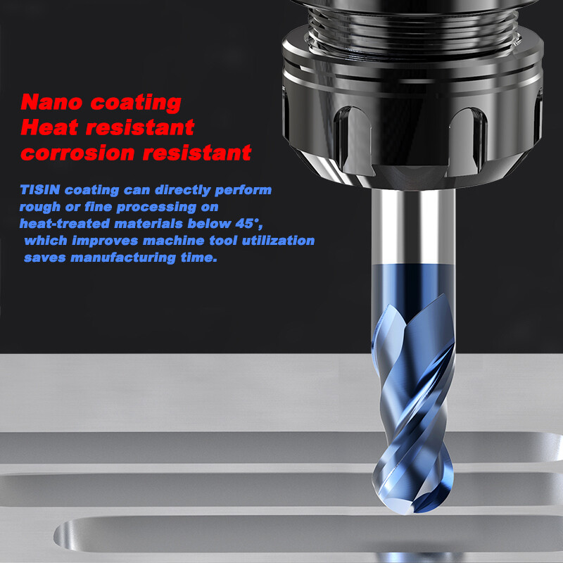 Ball Nose Round End Mill Drill TISIN Coating Milling Cutter Engraving Bit Or CNC
