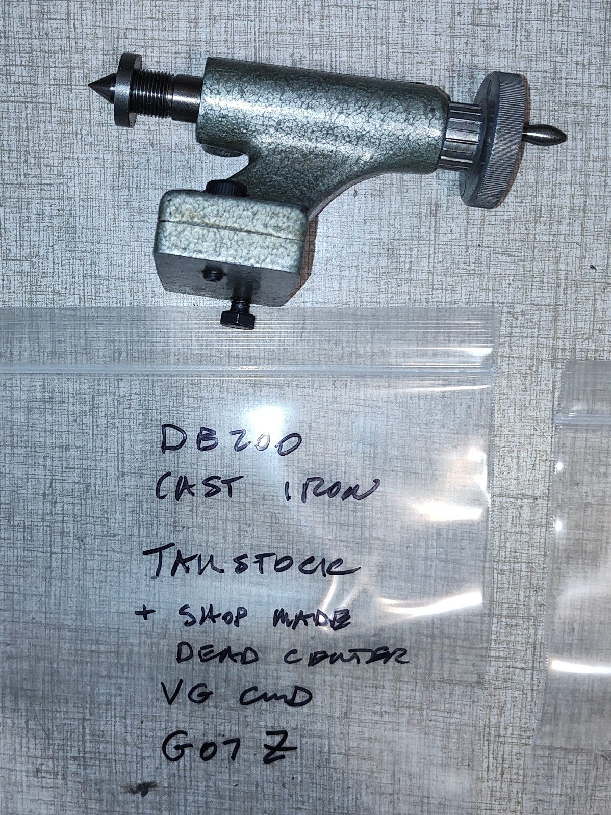 Emco Unimat DB200 Lathe Cast Iron Tailstock w/ Shop Made Dead Center G07Z