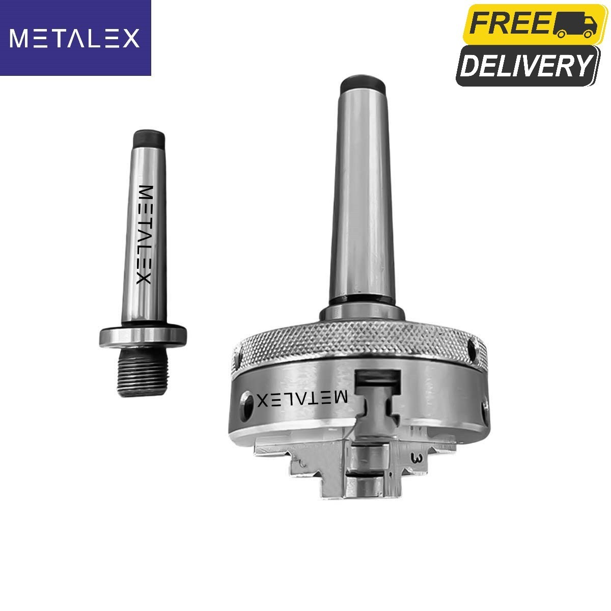 2-1/2″ 3 Jaw 2.5″ Self Centering Mini Small Baby Lathe Chuck Set MT1 MT2 Arbor