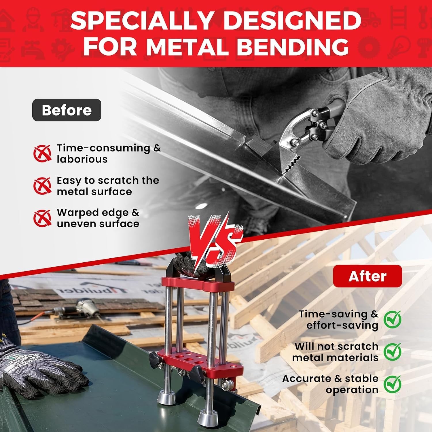 Portable 2-Station Sheet Metal Bender – 0-100° Adjustable & Scratch-Free Results