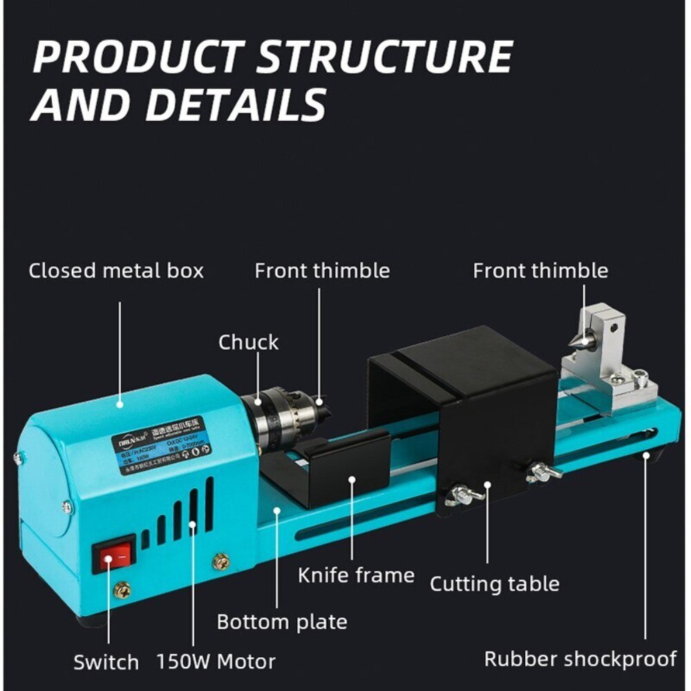 150W Mini Lathe Beads Machine Miniature Buddha Pearl Lathe DIY Woodworking Tool