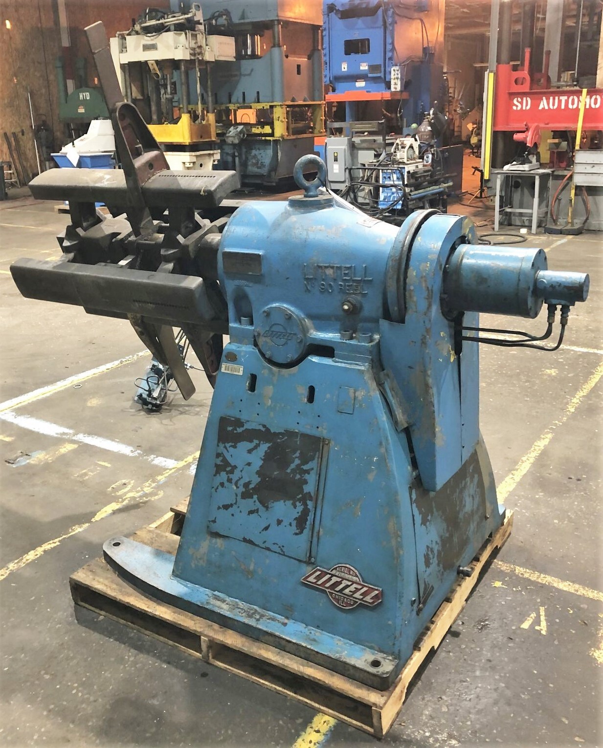 10,000 lb x 30″ Littell Standard Reel 90-30 Coil Uncoiler / 60″ OD (48″ OD)