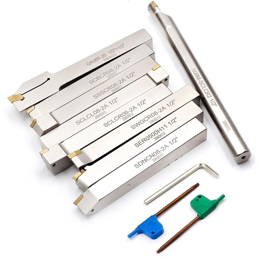 OSCARBIDE 1/2″Shank Nickel Plated Indexable Lathe Turning Tool Holder and Bor…