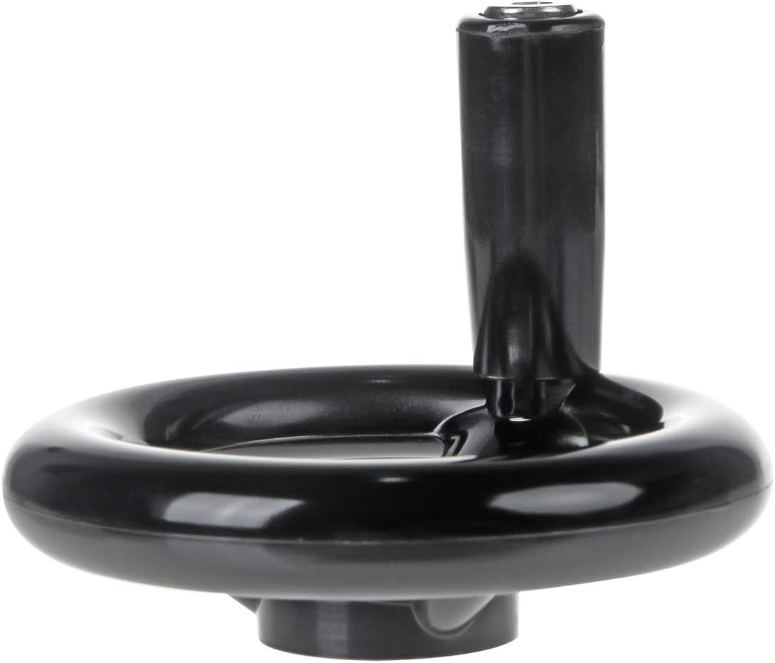 3.94” Hand Wheel Black W Revolving Handle 3 Spoked 12Mm Hole Adjustment round H