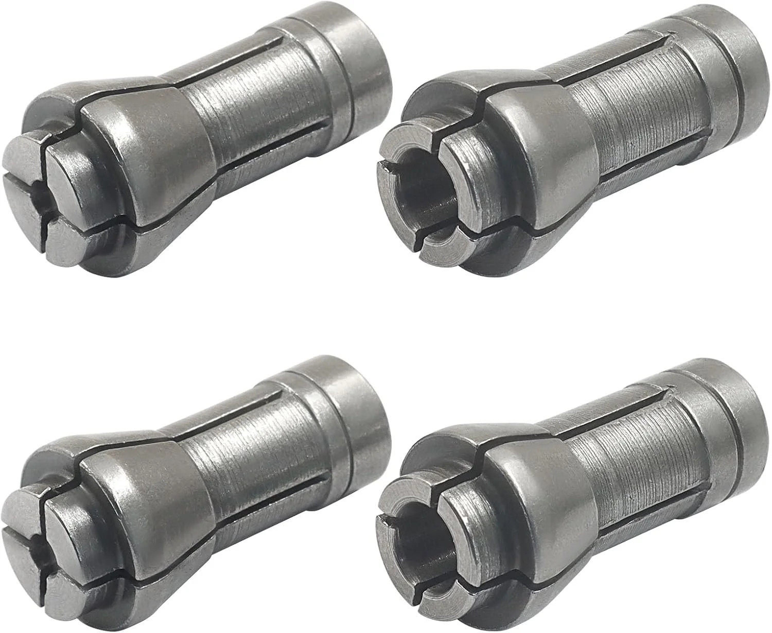4 Pcs Die Grinder Collet Adapter Set for 1/4″ & 1/8″ Arbors – 3mm & 6mm Chucks