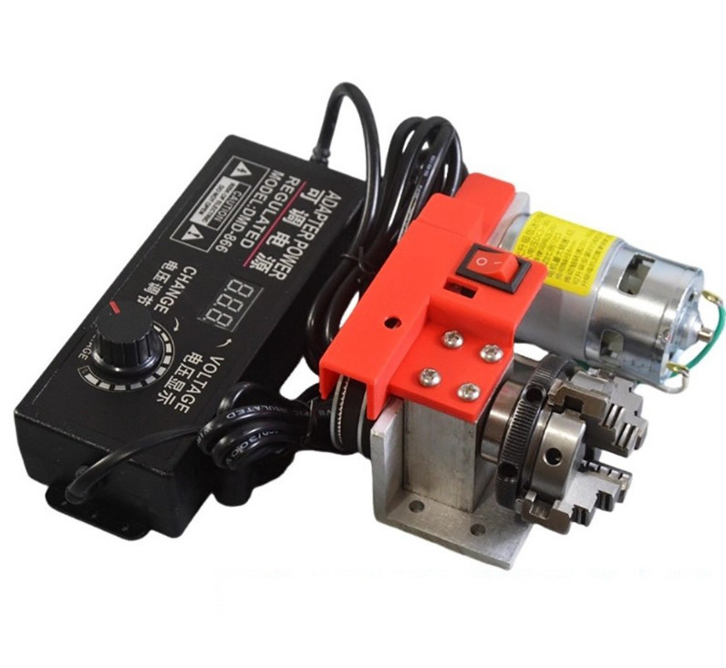 Mini Woodworking Lathe Machine 775 Motor with 4-Jaw Chuck DIY Wood Turning Tool