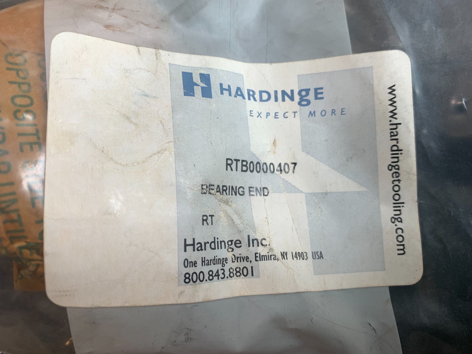 HARDINGE HLV LATHE END BEARING RTB0000407 for RADIUS TURNING ATTACHMENT NEW COND