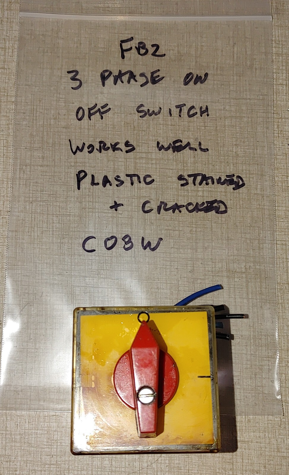Emco FB-2 Mill Drill Parts: Single & Three Phase On Off Switch 220 VAC C08W