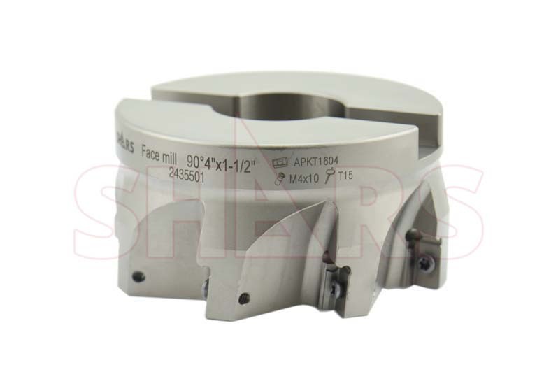 4″ 90° INDEXABLE FACE MILL APKT 1604 INSERT 8FL W/Certificate $409.00 OFF #[