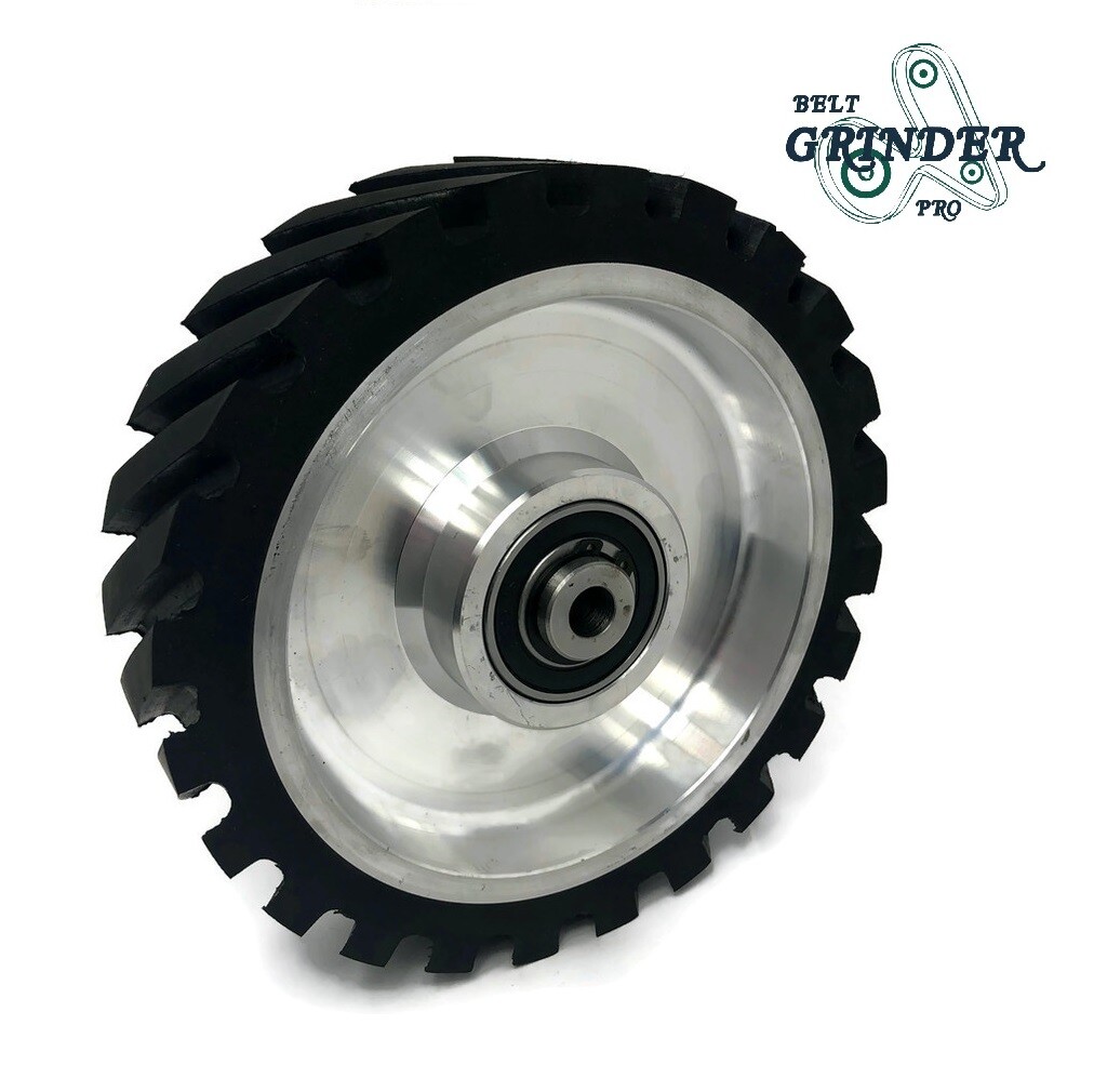 8″ Belt Grinder Contact Wheel Serrated Rubber With 5/8 inch bore