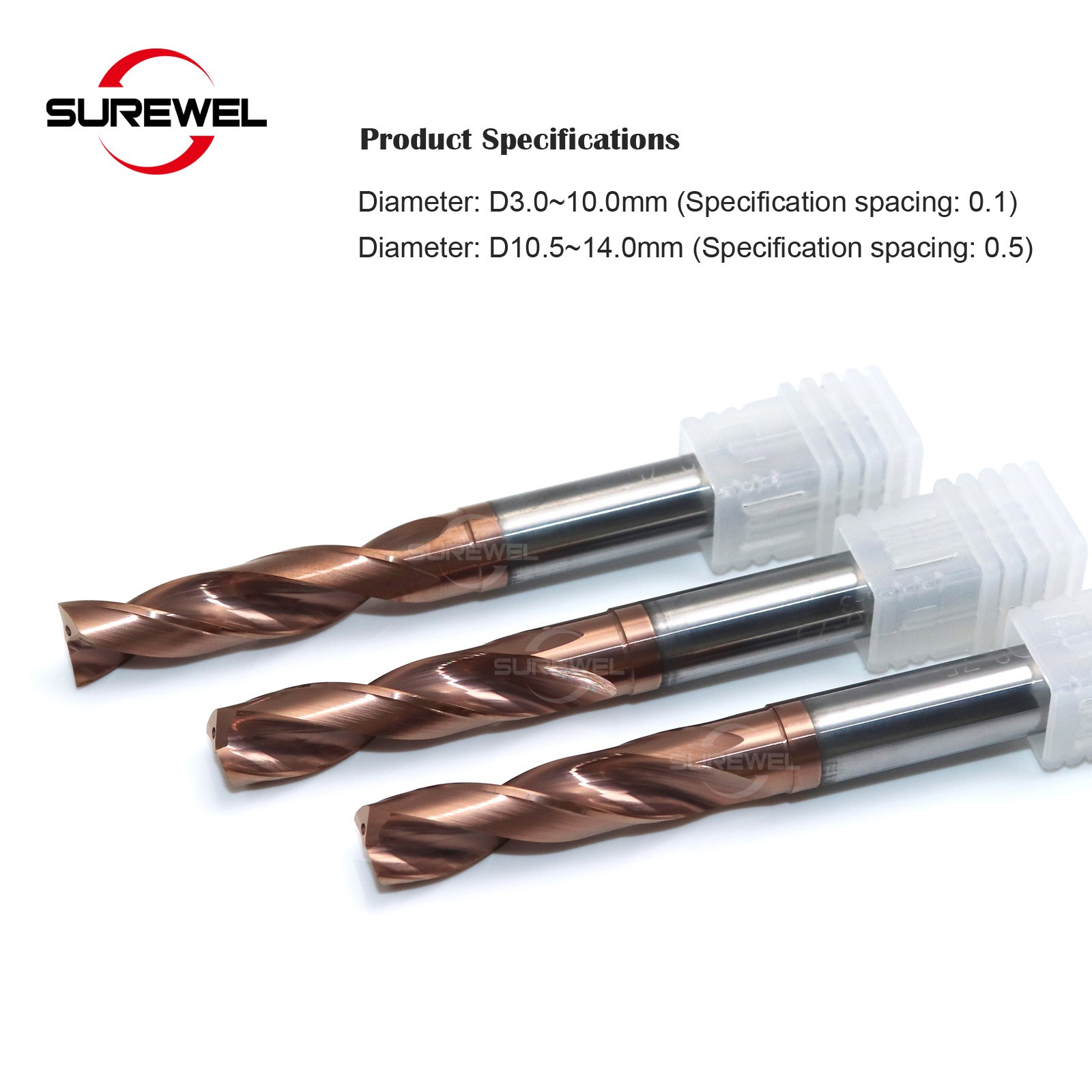 Coolant Hole Coated Solid Flat Bottom Drill 3mm-14mm Twist whit Stainless steel