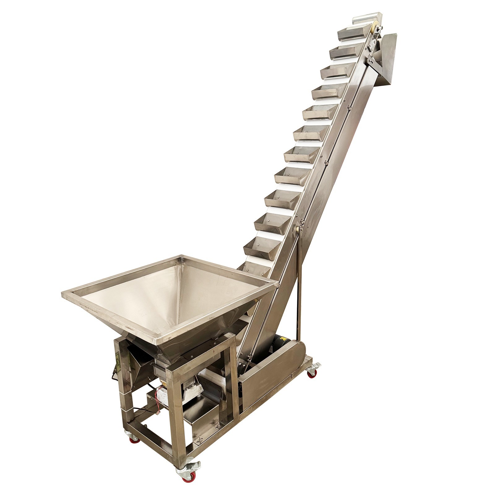 110V Stainless Steel Bucket Conveyor Feeding Machine 6.8ft Flour Feeder