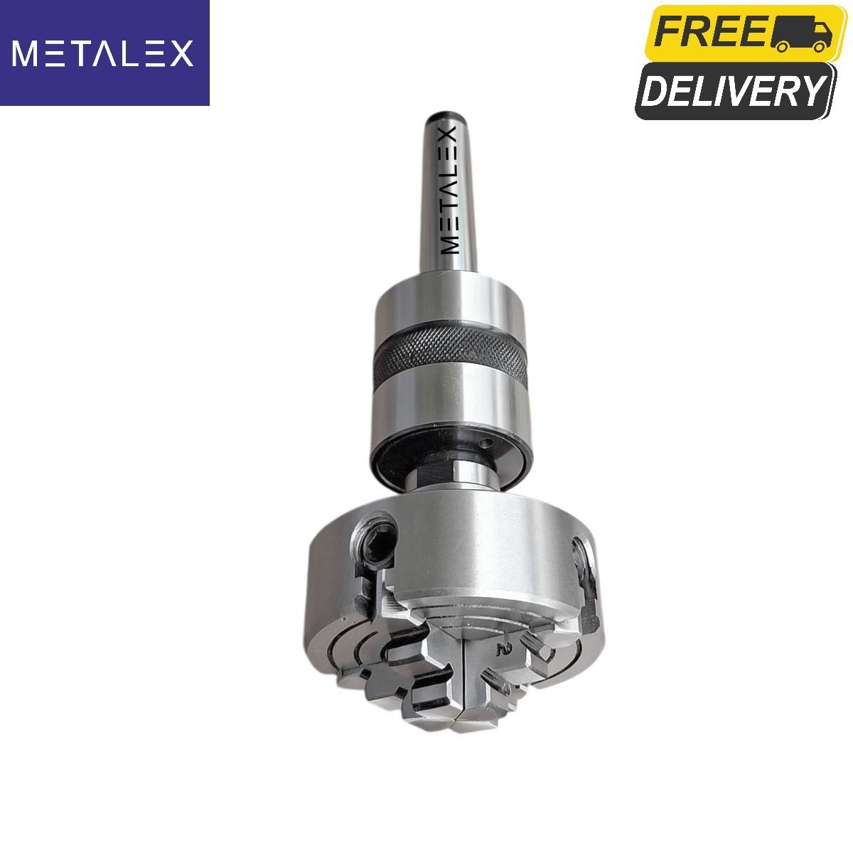 2-3/4″ 4 Jaw 2.75″ Independent Lathe Chuck MT4 Live Revolving Center Adapter Set
