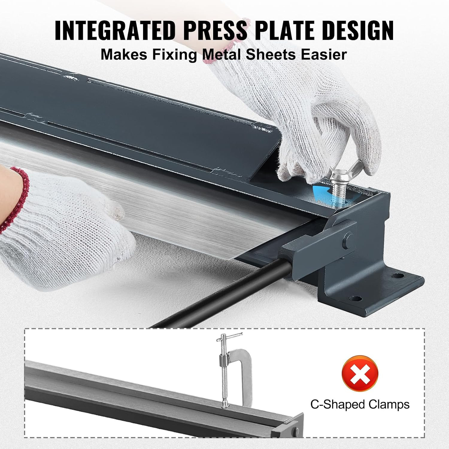 Box and Pan Brake, 48-Inch, 0-130 Degrees Sheet Metal Bending Brake, Portable Mi