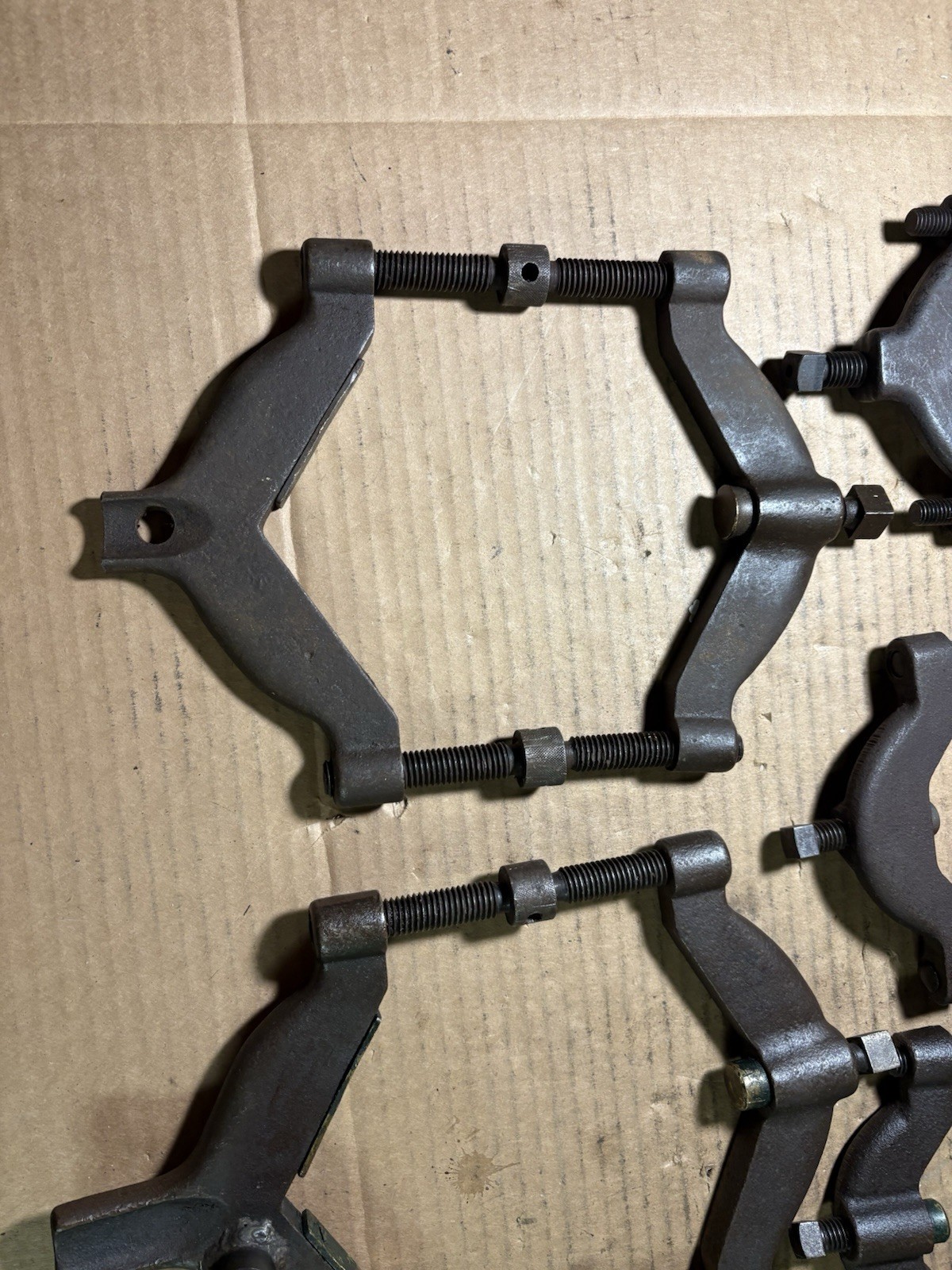 5pc Lot of Vintage Adjustable Large Lathe Grinding Dogs
