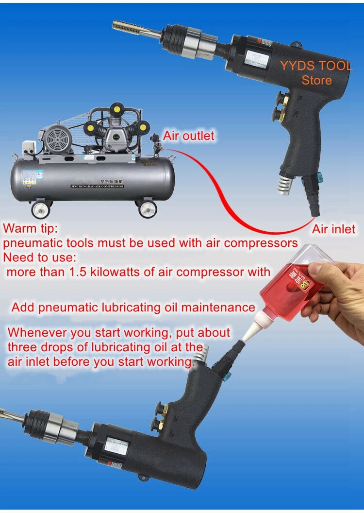 Hand-held Gun-type Taps Back To The Clamps Pneumatic Tapping Machine