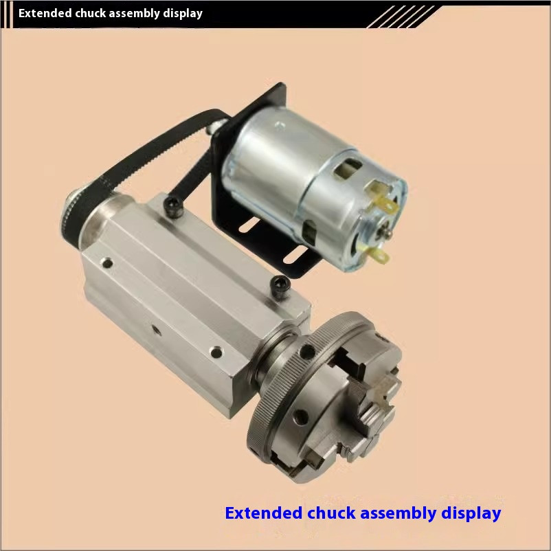 Versatile Motorized Rotary Lathe Woodworking Spindle DIY Slide Assembly + Chuck