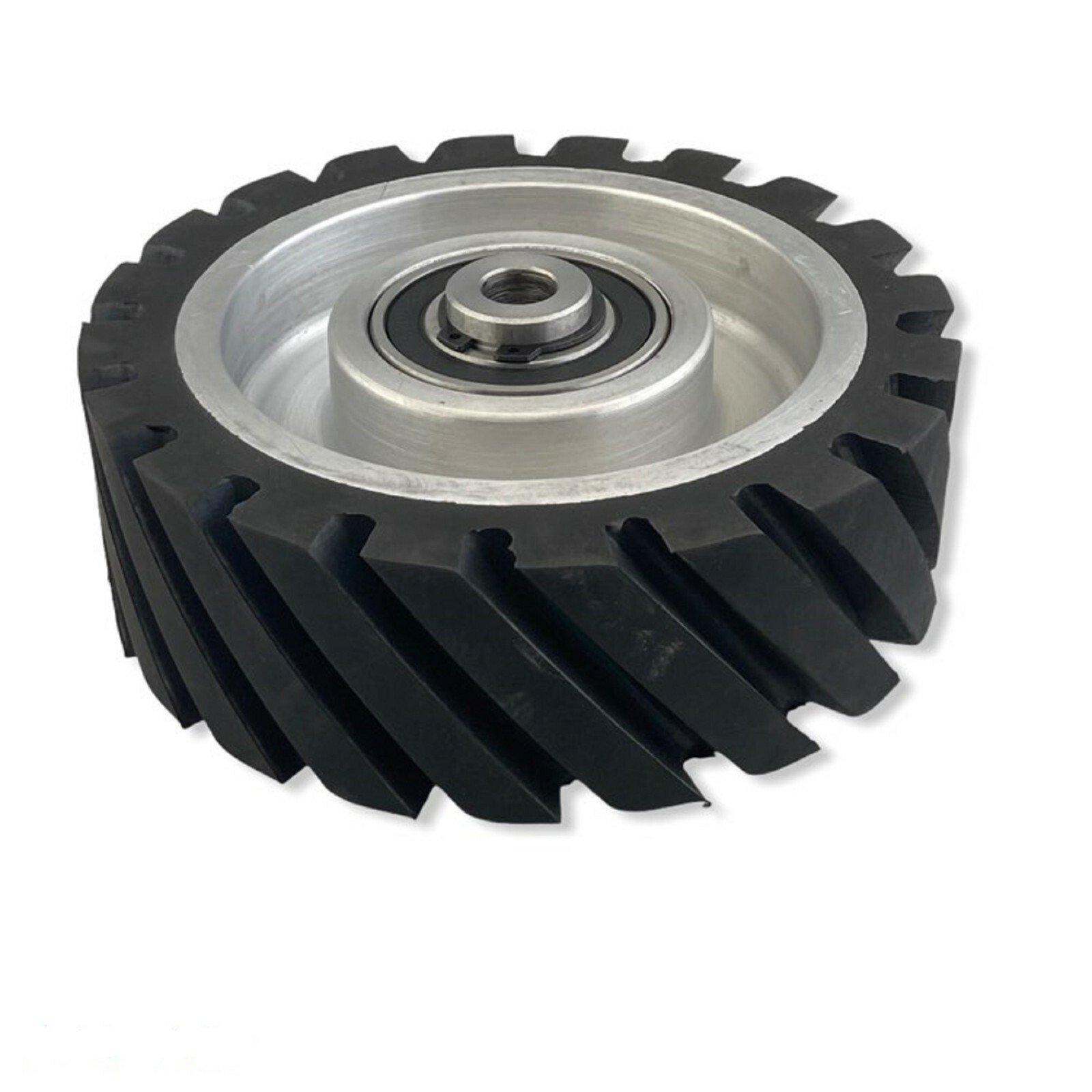 6″ Serrated Polyurethane Rubber Contact Wheel With 5/8 inch bore