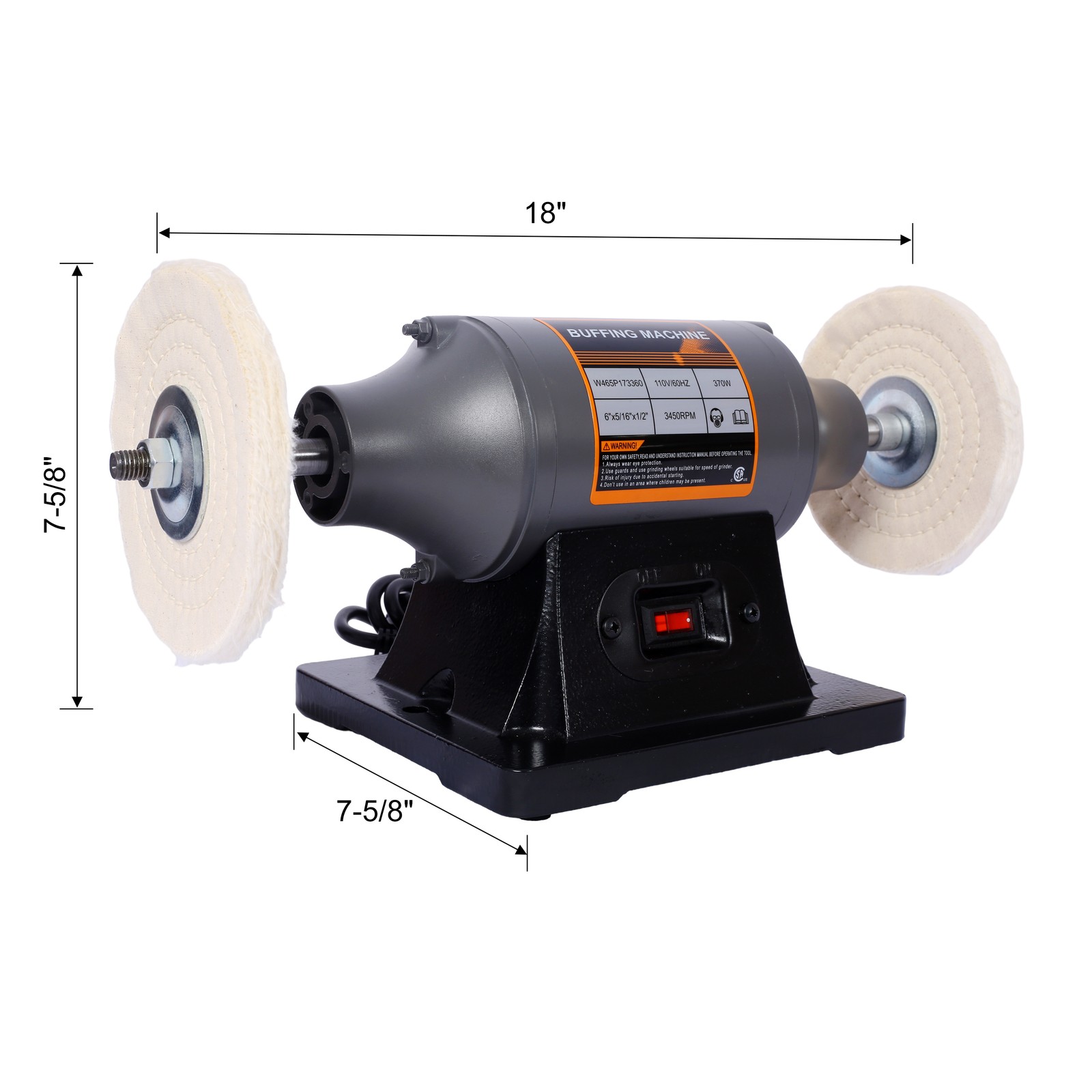 6 Inch Electric Polisher Benchtop Buffer Grinder for Polishing Metal, Jewelry