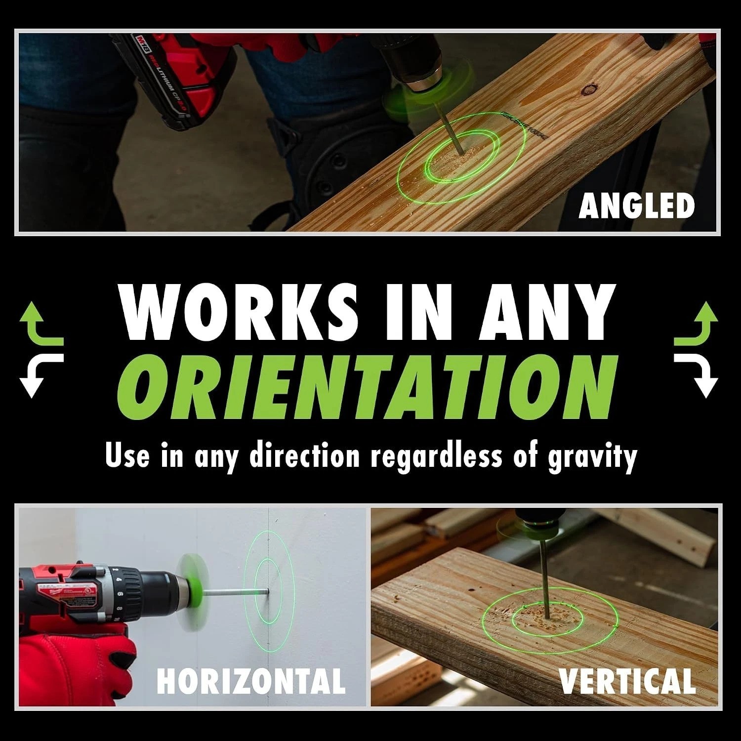 BullseyeBore Magnetic Laser Drill Guide – Drill Straight with High-Vis Green