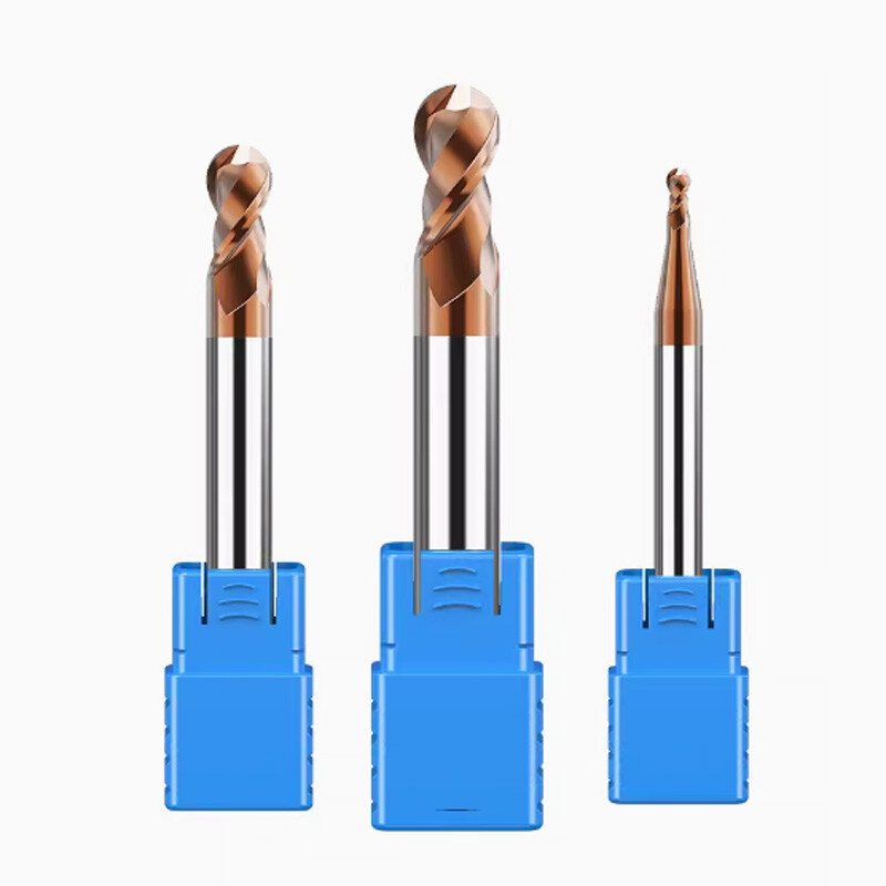 Solid Carbide Ball Nose End Mill R0.5 – R7 2 Flute HRC=55° Milling Cutter TICN
