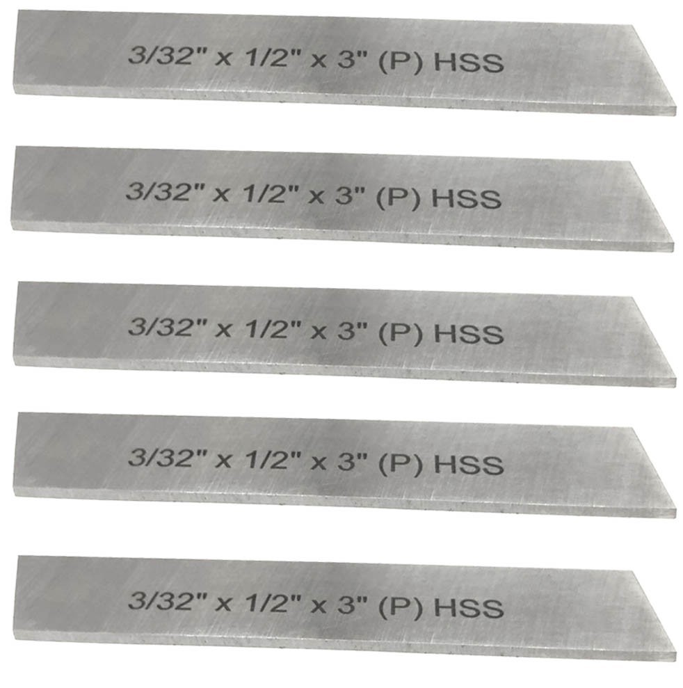 5x Cut Off Blade (3/32″ x 1/2″ x 3″) M2 Grade HSS Hardened & Ground Parting Tool