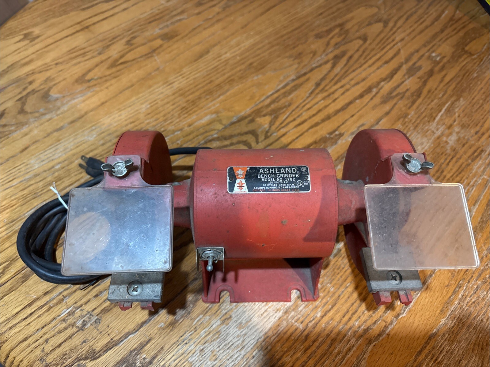 Ashland Model 1782 Bench Grinder 3450 Rpm Works Great Chicago USA