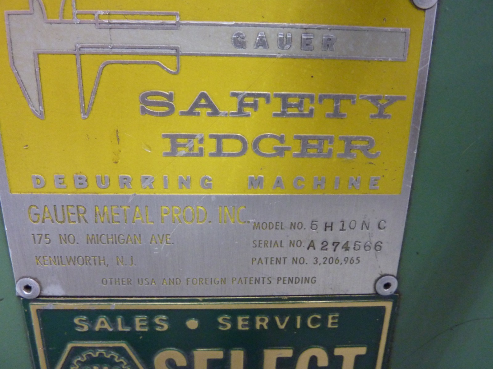 GAUER SAFETY EDGER DEBURRING MACHINE MOD 5H10NC 10″ MAX WIDTH (31248)