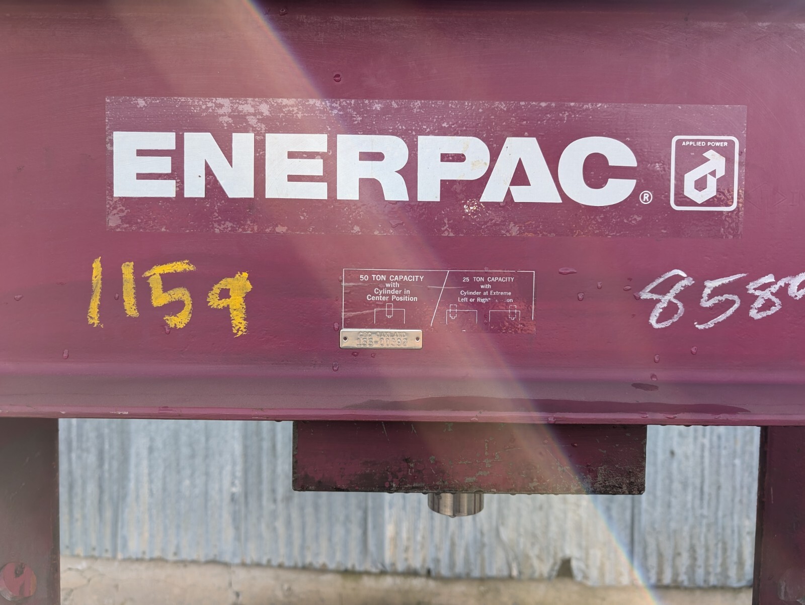 Enerpac 50 Ton, H-Frame Electric Over Hydraulic Press With Interchangable Bits
