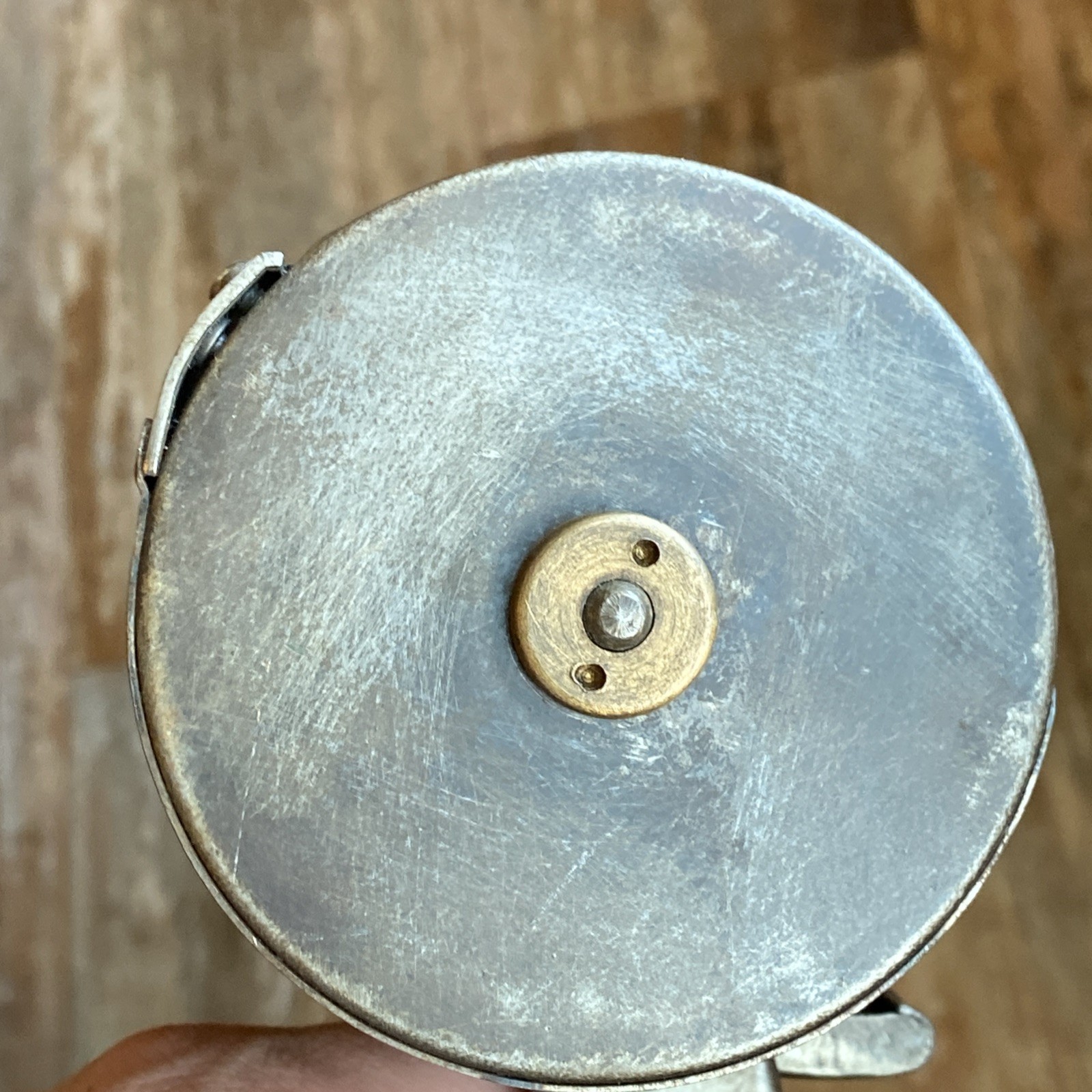Vtg Hand Held Pistol Grip Thumb Close Tin Smith Roll Reel Feeder Dispenser