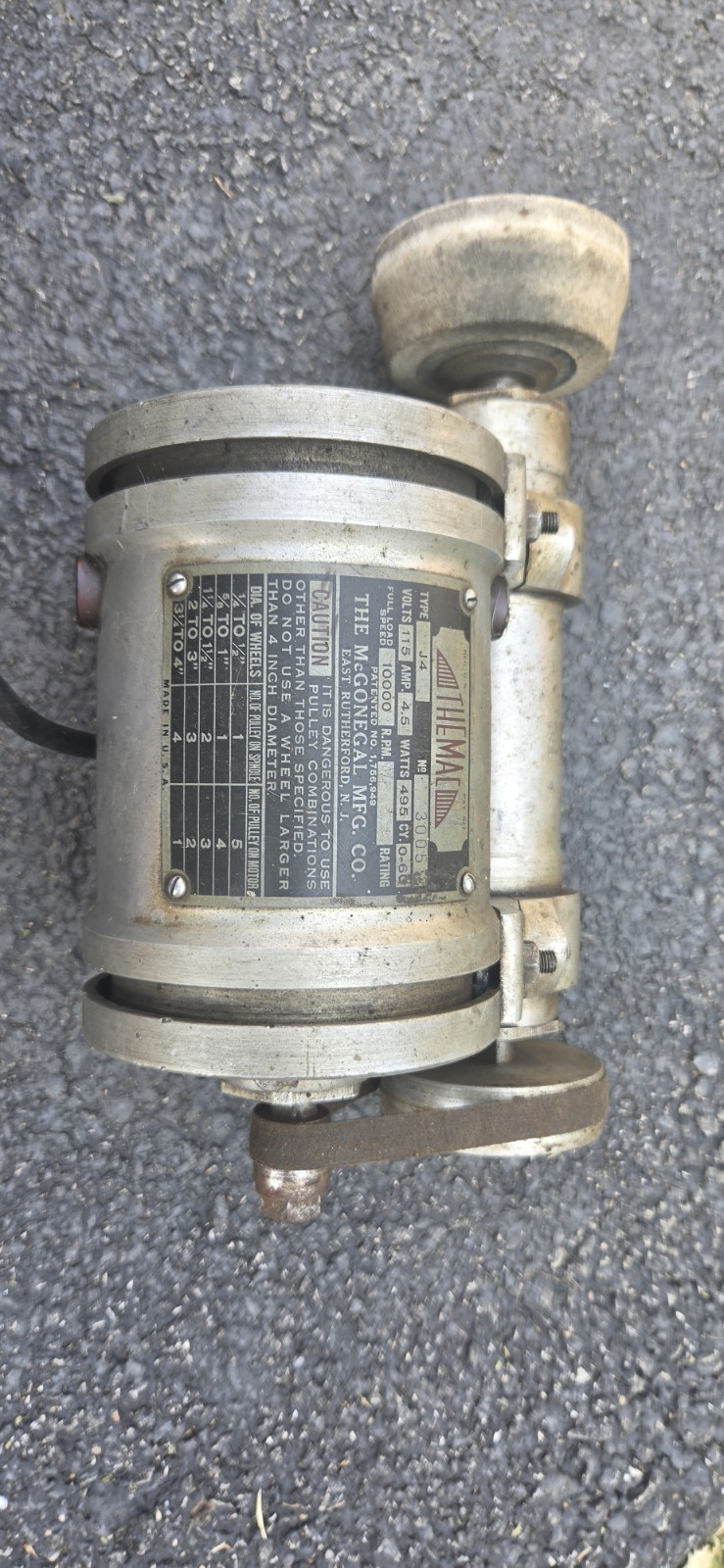 Themac J4 No. 3005, VINTAGE, 10,000 Full Load Speed, 460 Watts Cy 0-60, Works