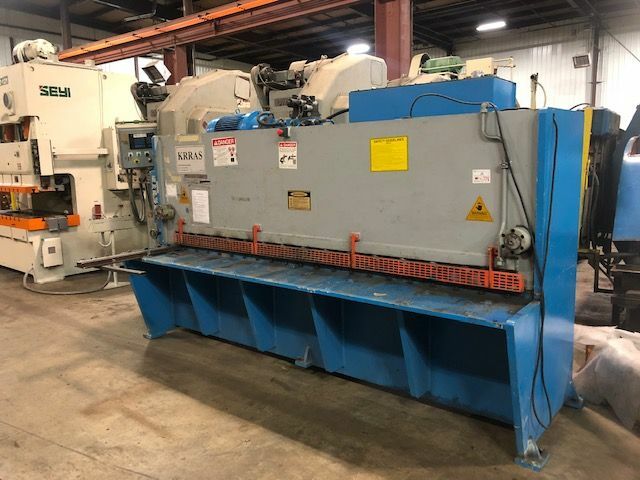 10′ x 1/4″ KRAS HYDRAULIC SHEAR120-1/16″ MAXIMUM CUTTING LENGTH 1 -3 DEGREES VAR