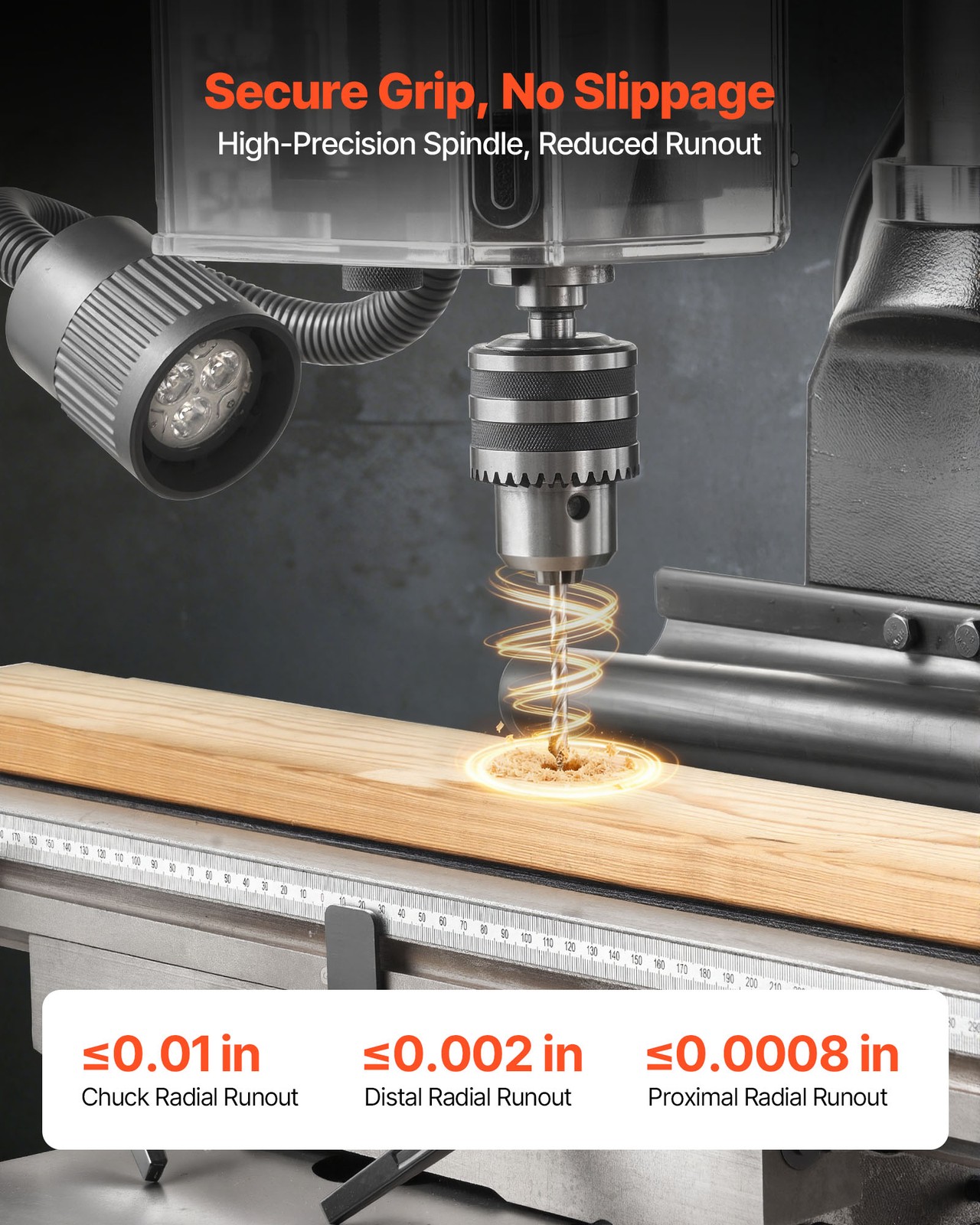 VEVOR 15.875 in Mill Drill Machine 2HP Benchtop Milling Drill Press 150-2560 RPM