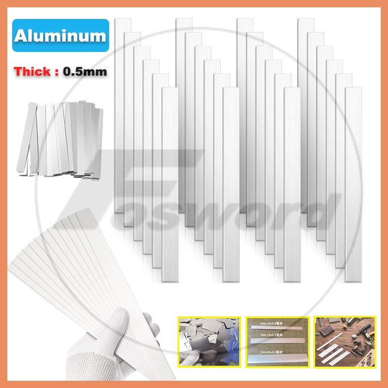 Aluminium Flat Bar Strip Solid Metal Sheet Plate Thick 0.5mm Length 50mm -150mm
