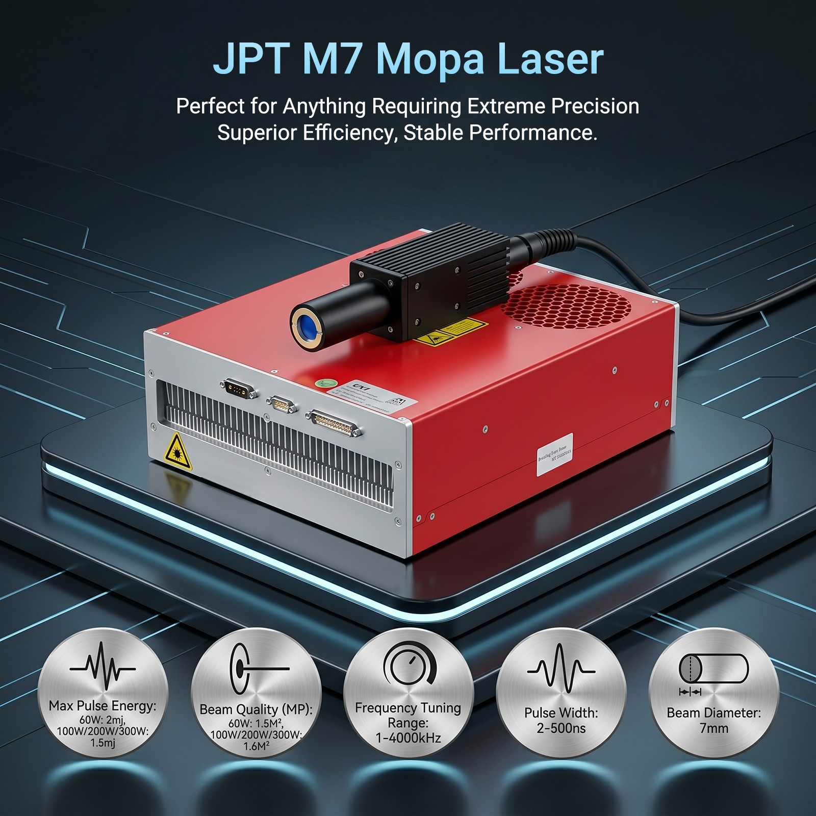 60W Auto Focus JPT MOPA M7 Fiber Laser Marking Engraving Machine Engraver Marker