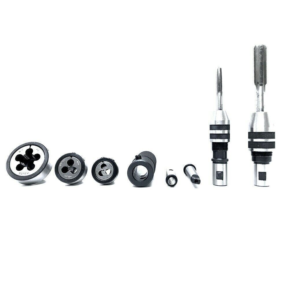 Lathe Tailstock Tap And Die Holder Set MT3 Shank Threading Tapping Kit 8 Pcs Set