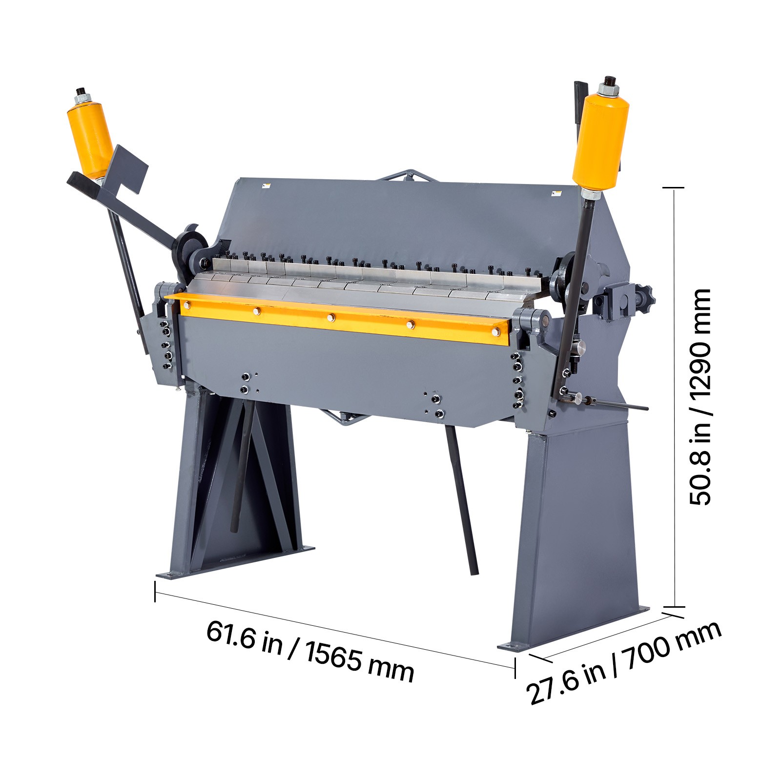 48 in Box and Pan Brake 0-135° 12 Ga Sheet Metal Bending Brake Bender 8 Fingers